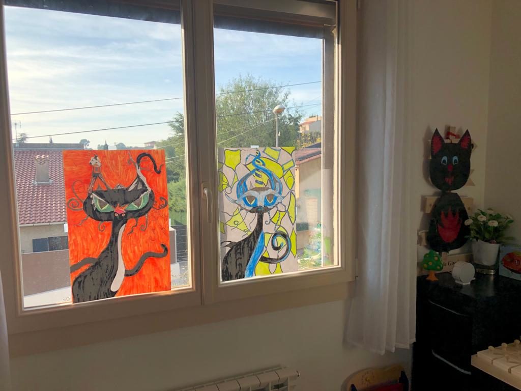 Coloriages Halloween à la fenêtre